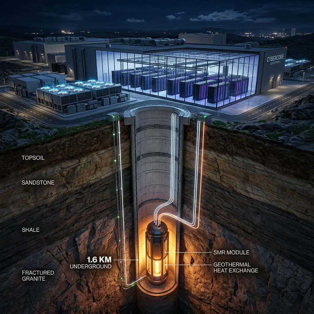 reactor que esta bajo tierra y encima tiene un data center